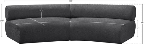Bellamy Grey 108 Chenille Fabric Upholstered Modular Sectional , 2-Piece (Style 1)