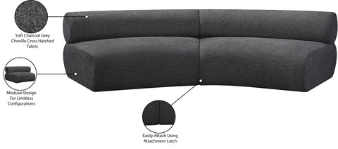 Bellamy Grey 108 Chenille Fabric Upholstered Modular Sectional , 2-Piece (Style 1)
