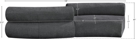 Bellamy Grey 108 Chenille Fabric Upholstered Modular Sectional , 2-Piece (Style 2)