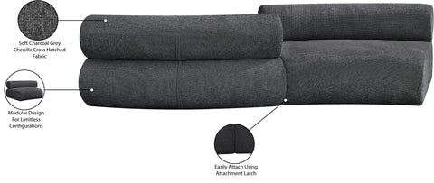 Bellamy Grey 108 Chenille Fabric Upholstered Modular Sectional , 2-Piece (Style 2)