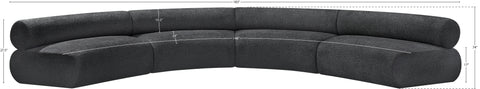 Bellamy Grey 183 Chenille Fabric Upholstered Modular Sectional, 4-Piece