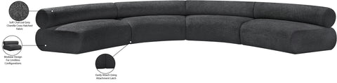 Bellamy Grey 183 Chenille Fabric Upholstered Modular Sectional, 4-Piece