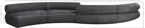 Bellamy Grey 202 Chenille Fabric Upholstered Modular Sectional, 4-Piece