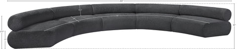 Bellamy Grey 202 Chenille Fabric Upholstered Modular Sectional, 5-Piece