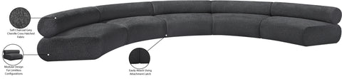 Bellamy Grey 202 Chenille Fabric Upholstered Modular Sectional, 5-Piece