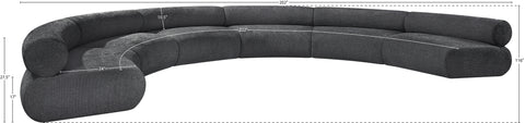 Bellamy Grey 202 Chenille Fabric Upholstered Modular Sectional, 6-Piece
