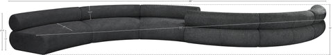 Bellamy Grey 280 Chenille Fabric Upholstered Modular Sectional, 6-Piece