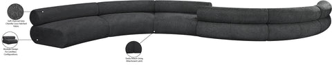 Bellamy Grey 280 Chenille Fabric Upholstered Modular Sectional, 6-Piece