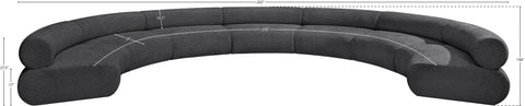 Bellamy Grey 202 Chenille Fabric Upholstered Modular Sectional, 7-Piece