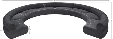 Bellamy Grey 202 Chenille Fabric Upholstered Modular Sectional, 8-Piece