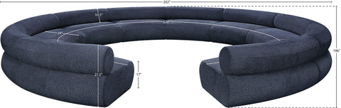 Bellamy Navy 202 Chenille Fabric Upholstered Modular Sectional, 10-Piece