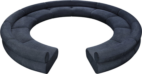Shiloh Navy Chenille Fabric Modular Sofa S10A