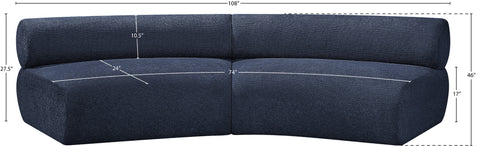 Harper 108" Chenille Fabric Upholstered Sectional, 2-Piece
