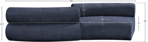 Bellamy Navy 108 Chenille Fabric Upholstered Modular Sectional , 2-Piece (Style 2)