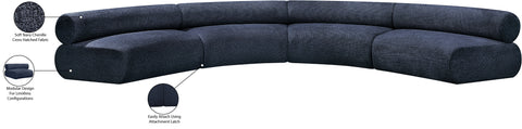 Bellamy Navy 183 Chenille Fabric Upholstered Modular Sectional, 4-Piece