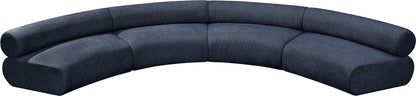 Shiloh Navy Chenille Fabric Modular Sofa S4A