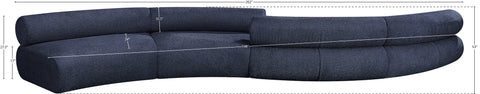 Bellamy Navy 202 Chenille Fabric Upholstered Modular Sectional, 4-Piece