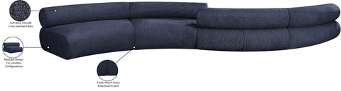 Bellamy Navy 202 Chenille Fabric Upholstered Modular Sectional, 4-Piece