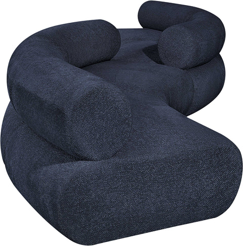 Bellamy Navy 202 Chenille Fabric Upholstered Modular Sectional, 4-Piece