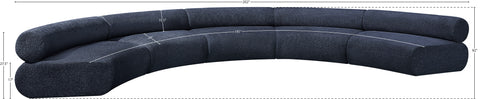 Bellamy Navy 202 Chenille Fabric Upholstered Modular Sectional, 5-Piece