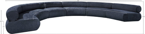 Bellamy Navy 202 Chenille Fabric Upholstered Modular Sectional, 6-Piece