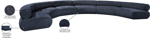 Bellamy Navy 202 Chenille Fabric Upholstered Modular Sectional, 6-Piece