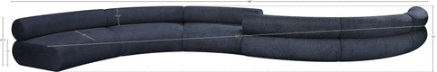Bellamy Navy 280 Chenille Fabric Upholstered Modular Sectional, 6-Piece