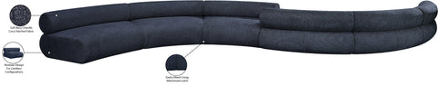Bellamy Navy 280 Chenille Fabric Upholstered Modular Sectional, 6-Piece