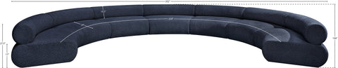 Bellamy Navy 202 Chenille Fabric Upholstered Modular Sectional, 7-Piece