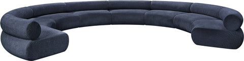 Bellamy Navy 202 Chenille Fabric Upholstered Modular Sectional, 8-Piece