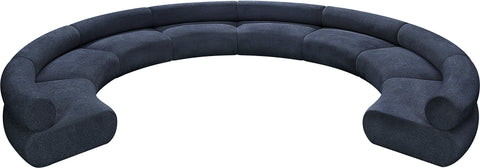Bellamy Navy 202 Chenille Fabric Upholstered Modular Sectional, 8-Piece