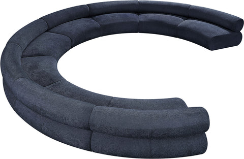 Bellamy Navy 202 Chenille Fabric Upholstered Modular Sectional, 8-Piece