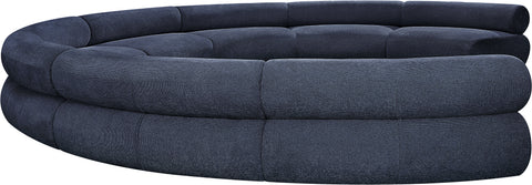 Bellamy Navy 202 Chenille Fabric Upholstered Modular Sectional, 8-Piece