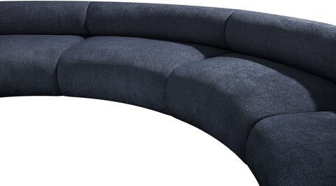 Bellamy Navy 202 Chenille Fabric Upholstered Modular Sectional, 8-Piece