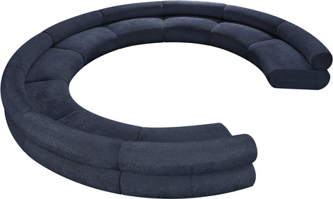 Shiloh Navy Chenille Fabric Modular Sofa S9A