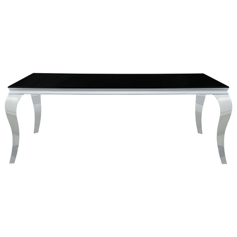 Keene Rectangular 81-inch Glass Top Dining Table BlackBlack
