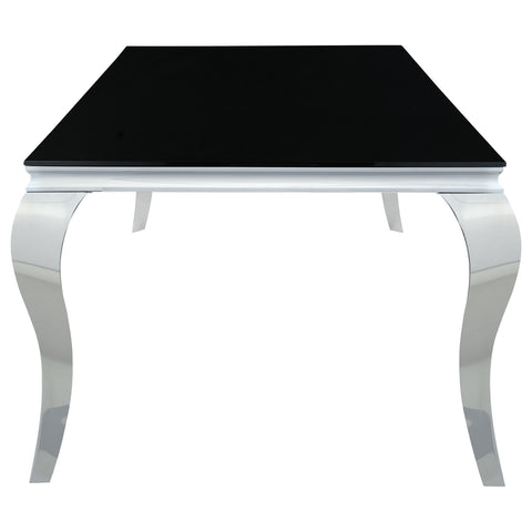 Keene Rectangular 81-inch Glass Top Dining Table BlackBlack