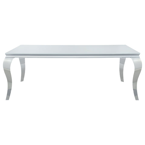Keene 5-piece 81" Rectangular White Glass Dining Set TealBlue