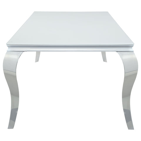 Keene Rectangular 81-inch Glass Top Dining Table WhiteWhite