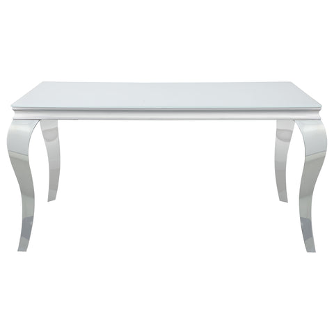 Keene 5-piece 61" Rectangular White Glass Dining Set BlueInk Blue
