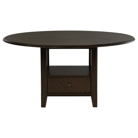 Douglas 60-inch Round Dining Table with Drawer Dark CocoaDark Cocoa