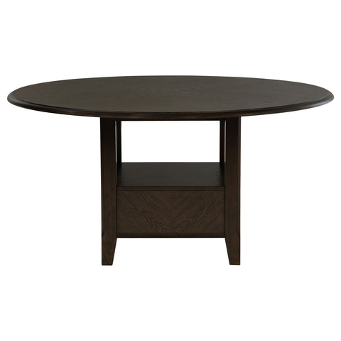 Douglas 60-inch Round Dining Table with Drawer Dark CocoaDark Cocoa