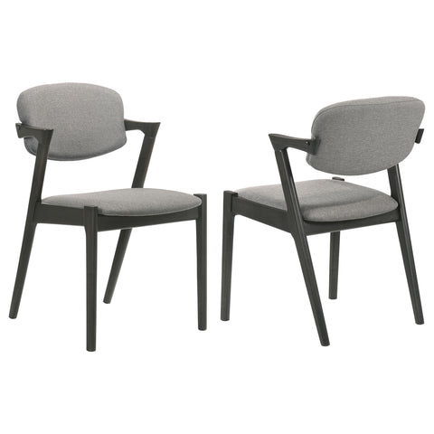 9" Padded Wood Dining Arm Chair Black (Set of 2)Black