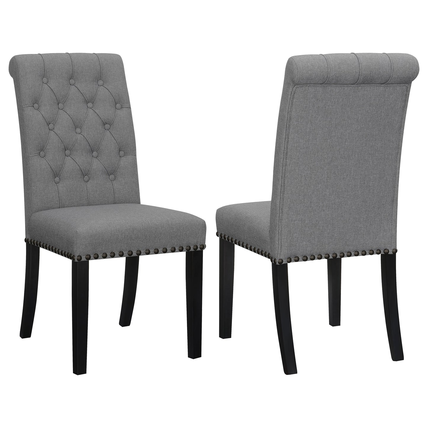 24x24-inch fabric upholstered dining side chair grey (set of 2)grey