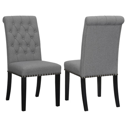 24x24-inch Fabric Upholstered Dining Side Chair Grey (Set of 2)Grey