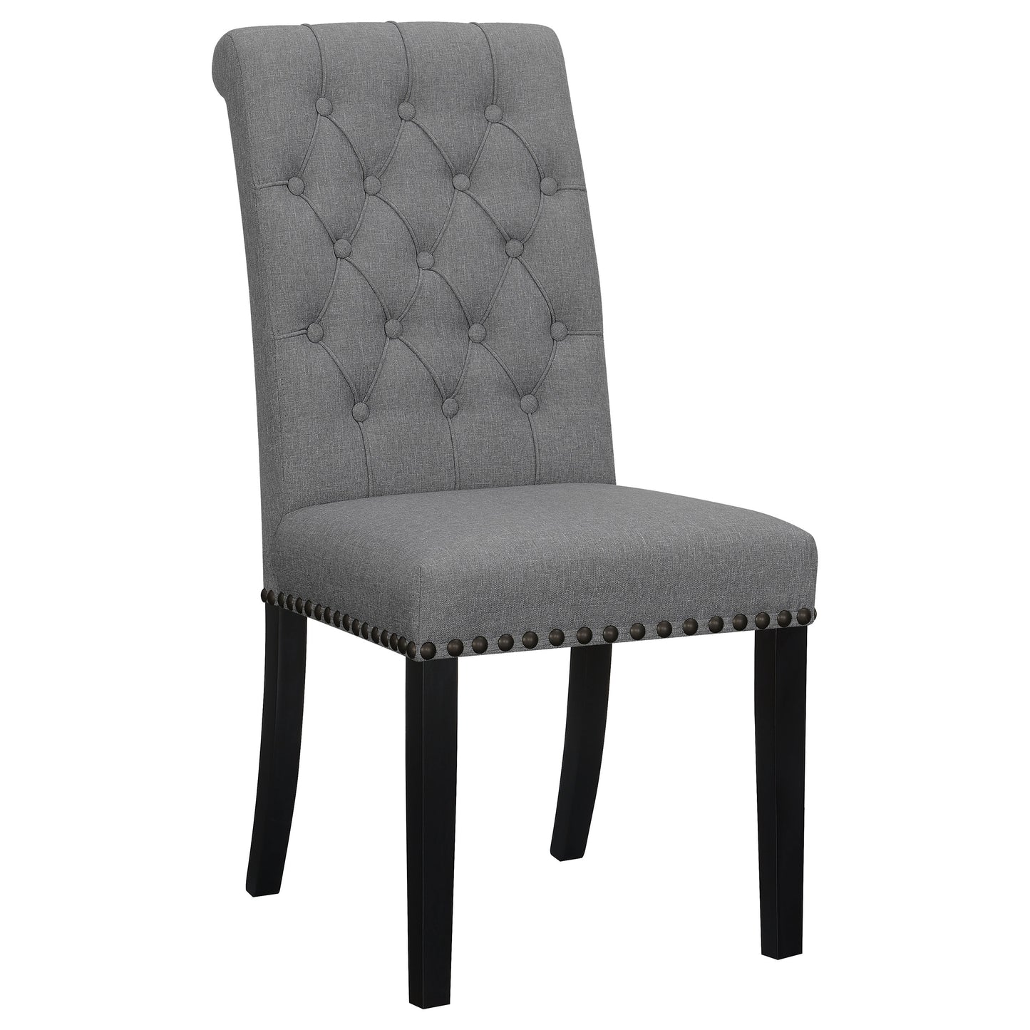 24x24-inch fabric upholstered dining side chair grey (set of 2)grey