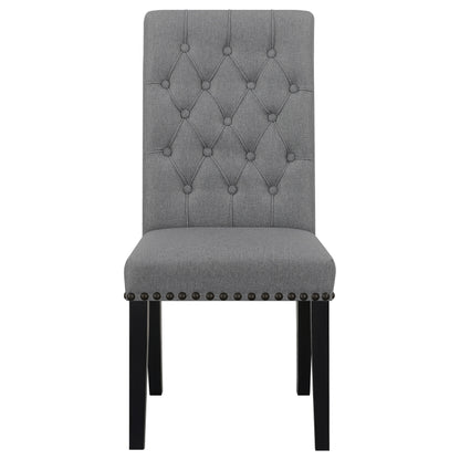 24x24-inch Fabric Upholstered Dining Side Chair Grey (Set of 2)Grey