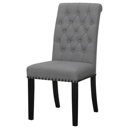 24x24-inch Fabric Upholstered Dining Side Chair Grey (Set of 2)Grey