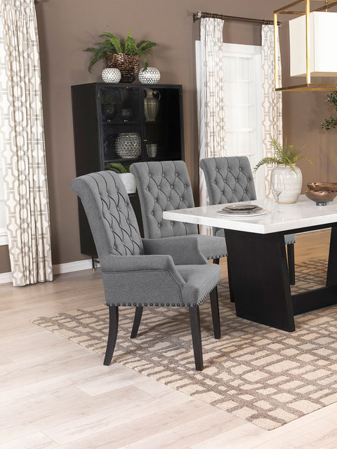 24x24-inch Fabric Upholstered Dining Arm Chair GreyGrey