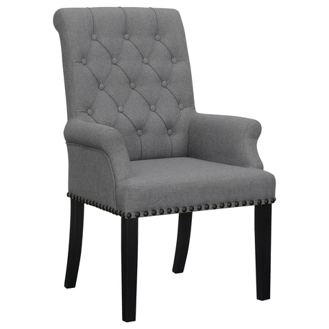24x24-inch Fabric Upholstered Dining Arm Chair GreyGrey